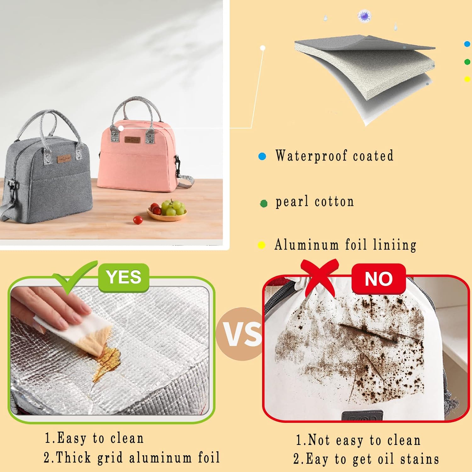 Lonchera térmica para mujeres y hombres, bolsa de almuerzo grande reutilizable con cinturón de hombro ajustable, bolsa térmica portátil para el
