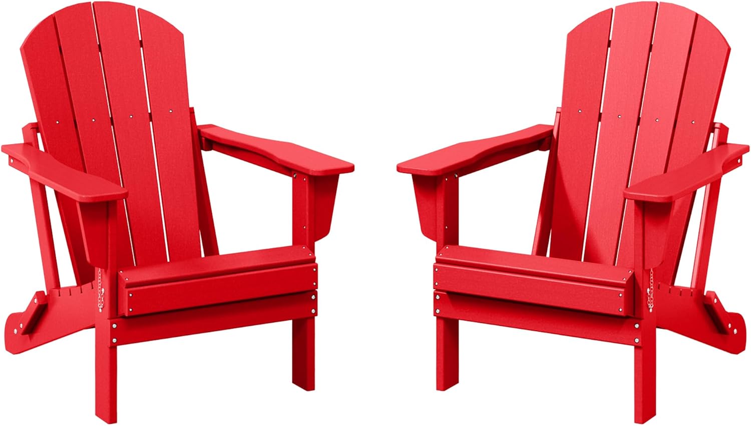 WestinTrends Malibu – Juego de 2 sillas Adirondack plegables de polietileno para exteriores, color rojo