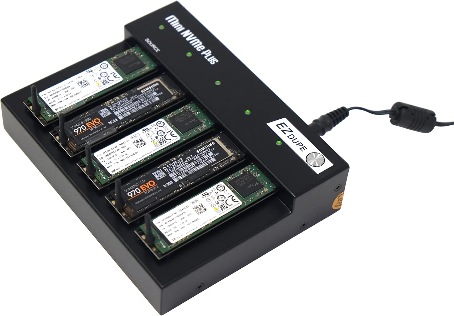 EZ Dupe Duplicador M.2 de 1 a 4 M.2 NVMe  M2 SATA NGFF (PCIeACHI NVMe) llave B, llave M, llave B+M 2230 2242 2260 2280 módulo interno SSD Cloner