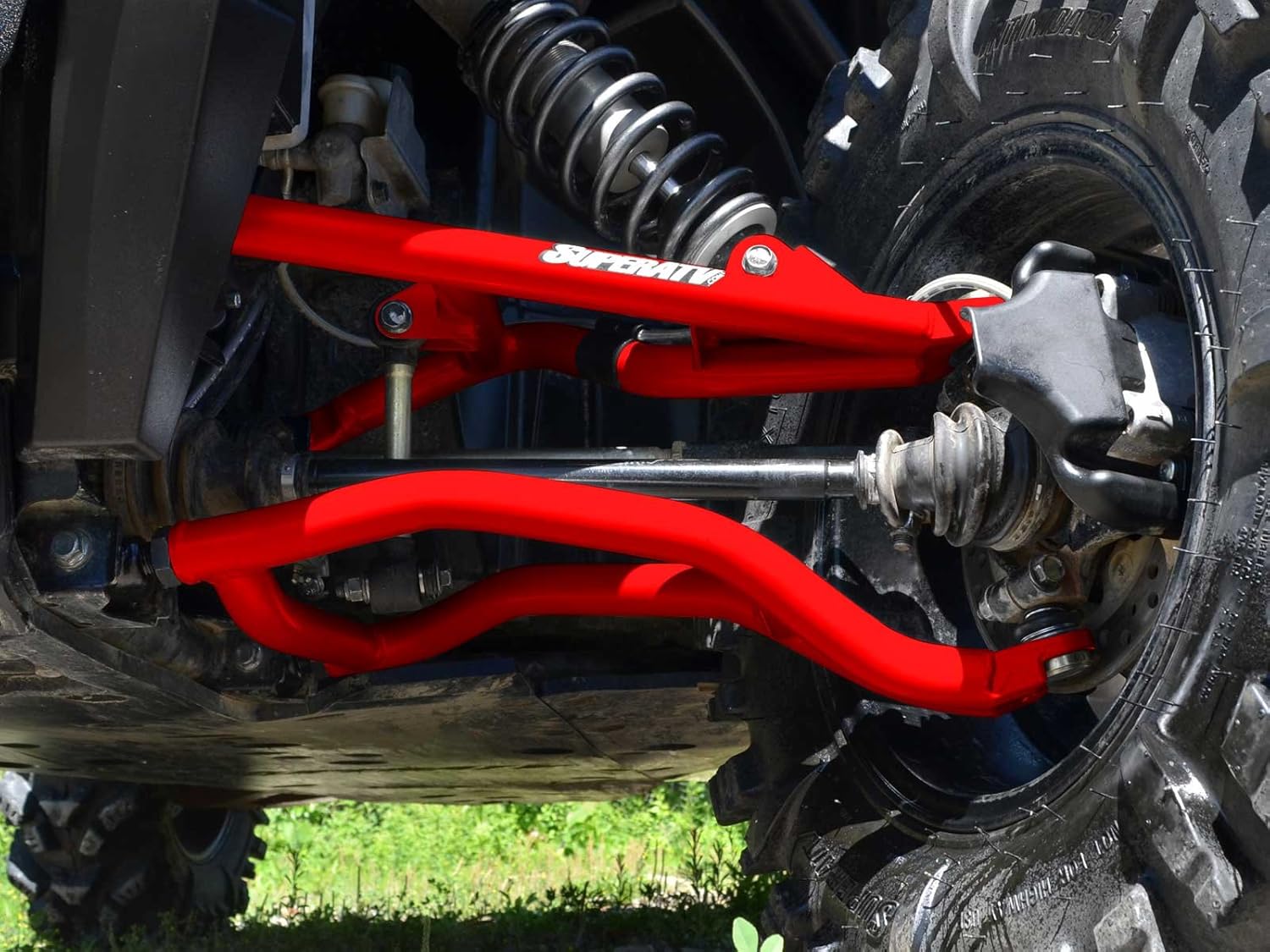SuperATV Brazos A de alta holgura de alta resistencia de 1.5 pulgadas para Polaris RZR S 10002019-2020 S4 1000 – Rojo