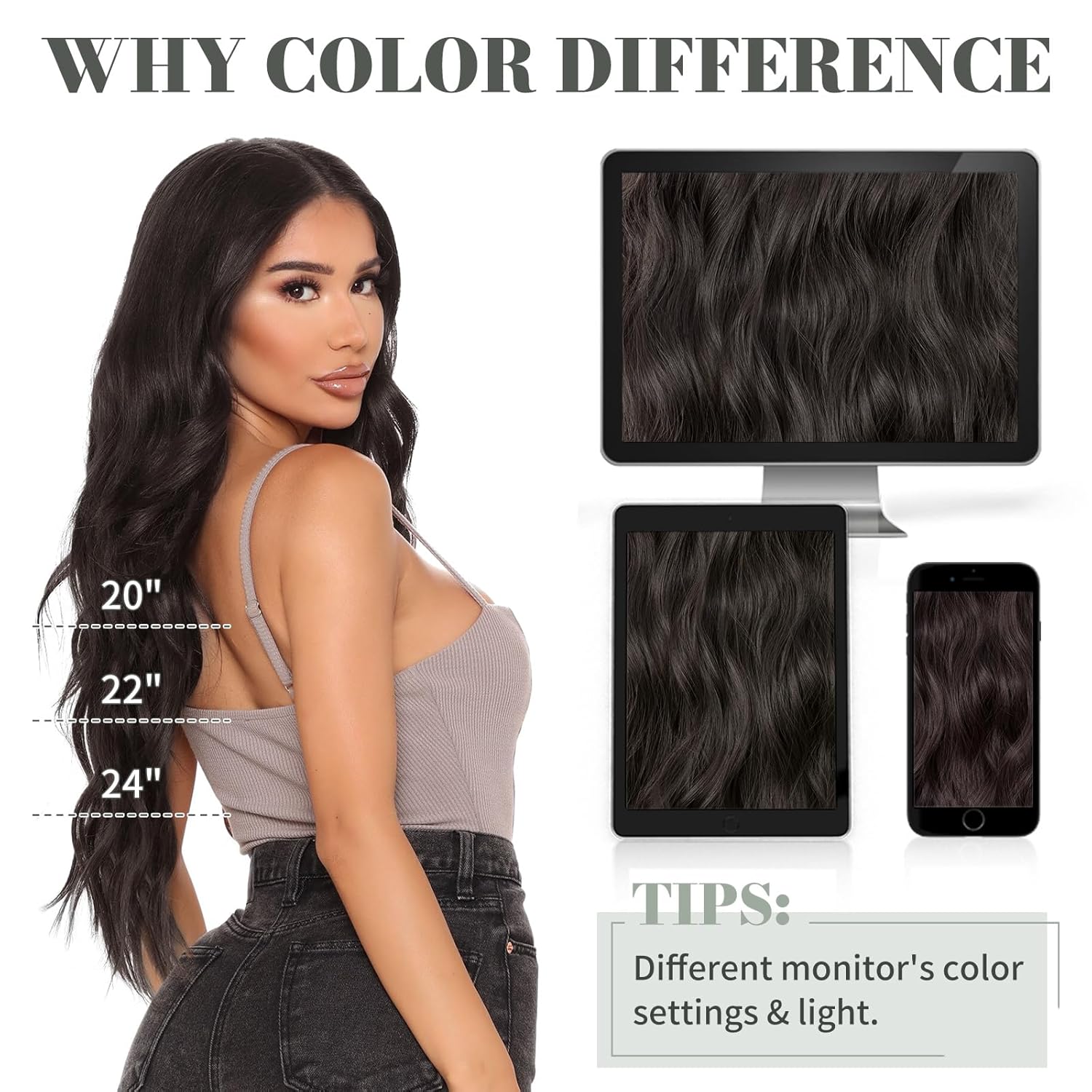 MY-LADY Extensiones de cabello con alambre invisible de 24 pulgadas, 5.96 oz, volumen grueso con diadema transparente, tamaño ajustable, 4 clips de