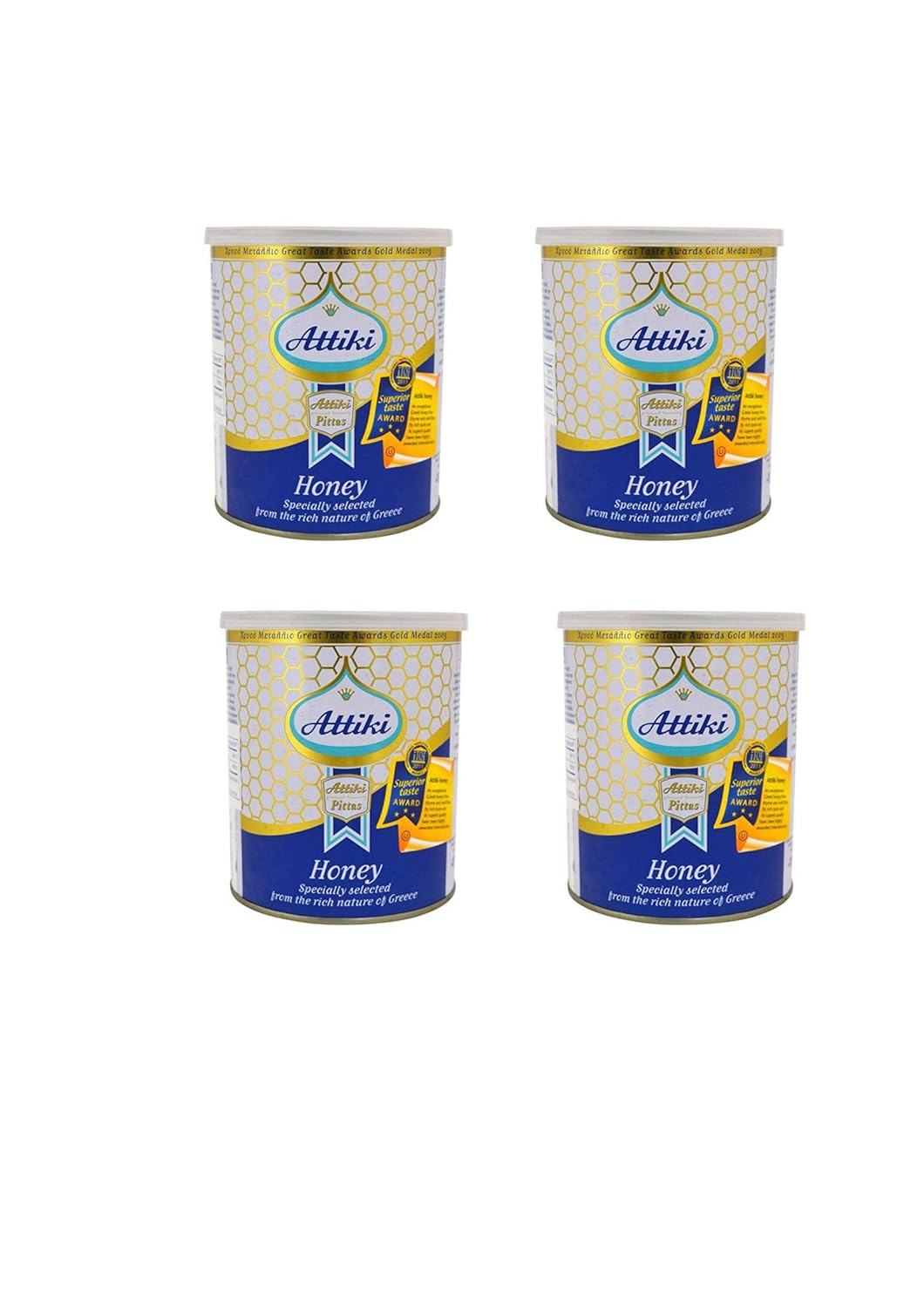 Greek Honey Attiki 1000g (2.2lb) en lata de aluminio x 4