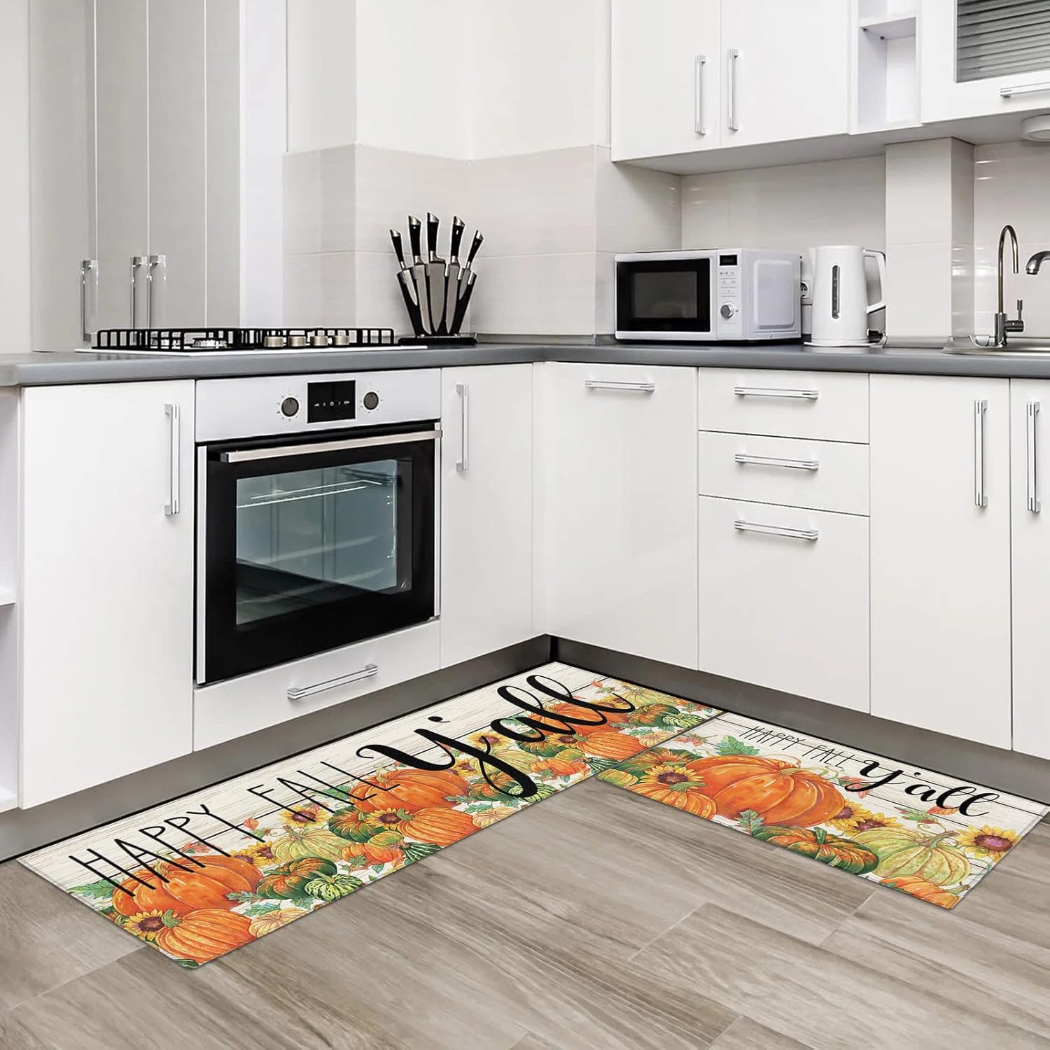 Miaklek Alfombra de cocina antideslizante para decoración de casa de otoño, alfombras de cocina suaves para piso, alfombra de cocina,