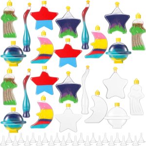 Dandat 24 botellas de arena para arte a granel para niños con 24 embudos, mini botellas de poción para manualidades, suministros de fiesta Dandat 24 botellas de arena para arte a granel para niños con 24 embudos, mini botellas de poción para manualidades, suministros de fiesta