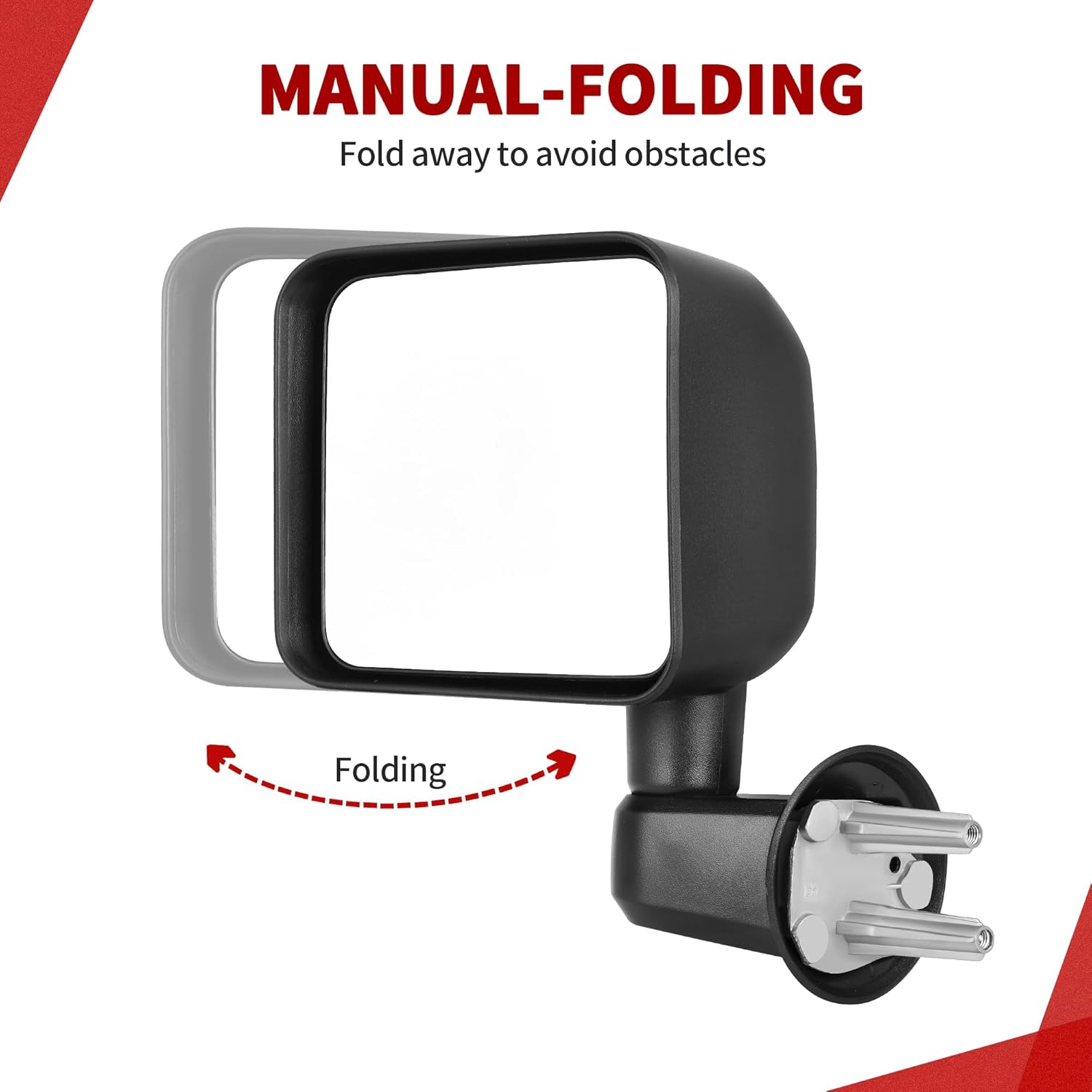 YITAMOTOR Espejo lateral izquierdo del conductor compatible con Wrangler JK 2007 2008 2009 2010 2011 2012 2013 2014 2015 2016 2017 Espejo retrovisor