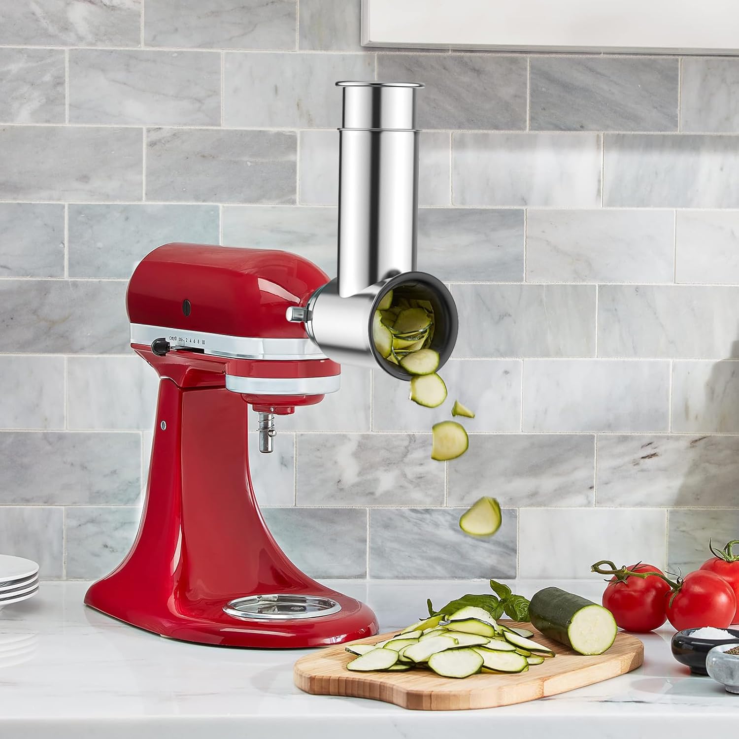 Accesorio para trituradora de acero inoxidable para batidora de pie KitchenAid, accesorio para rallador de queso para Kitchenaid, máquina de