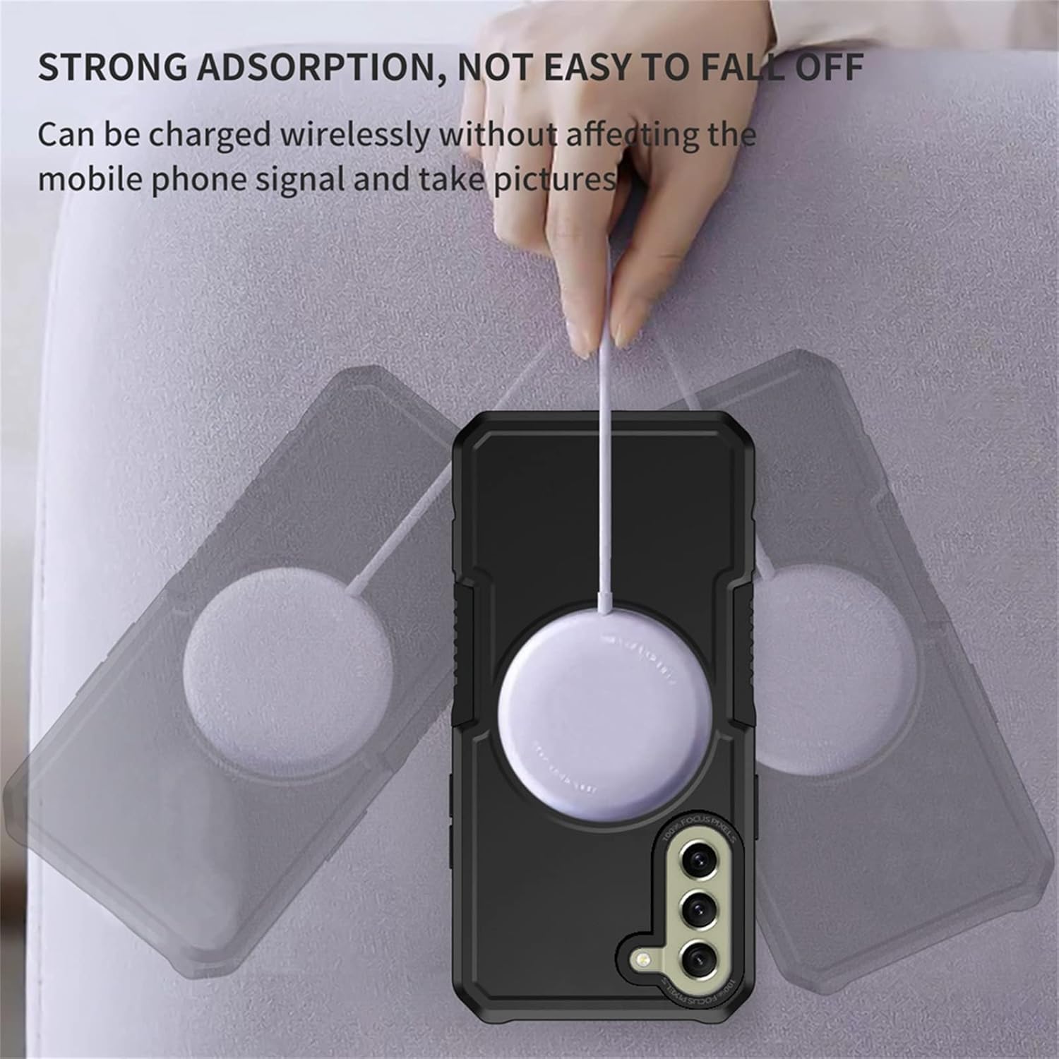 Ysnzaq Funda magnética para Samsung Galaxy S21 FE de 6.5 pulgadas, compatible con MagSafe, compatible con Wireless Chager, protector de lente, funda