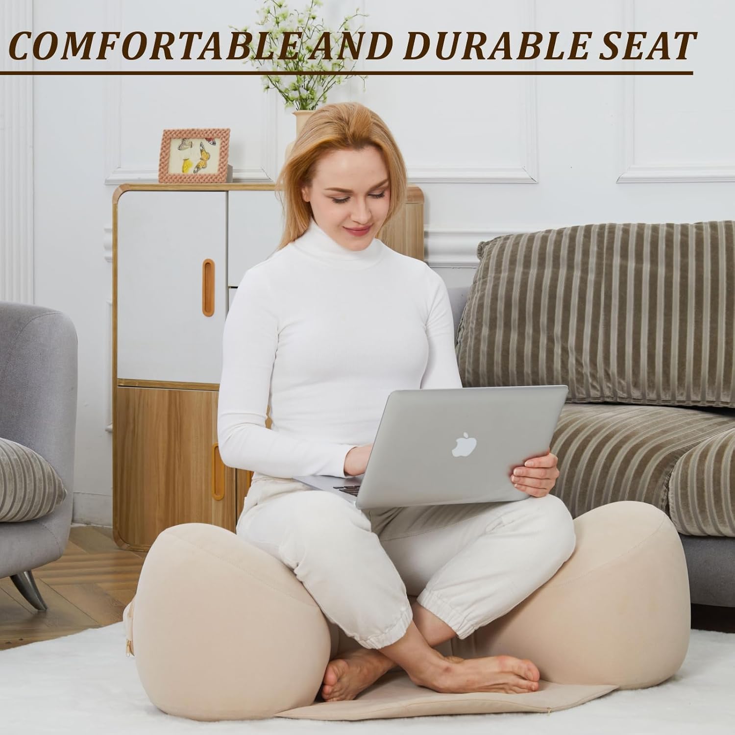 Cojín inflable grande de meditación Zafu Yoga, almohada de suelo de meditación sentado en el suelo, cojín grande de suelo para adultos, funda