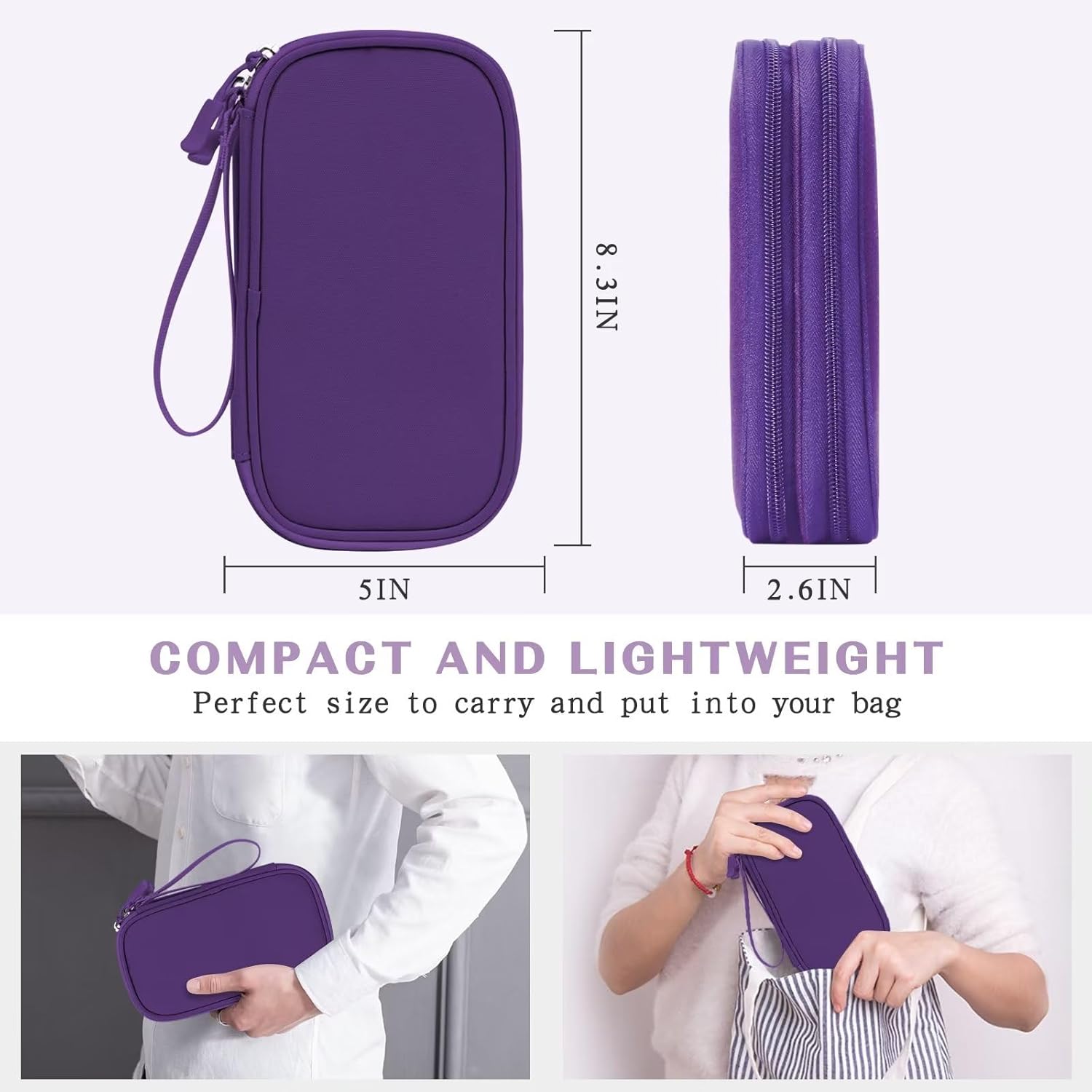 FYY Organizador electrónico, organizador de cables de viaje, bolsa de transporte para accesorios electrónicos, portátil, impermeable, doble capa,