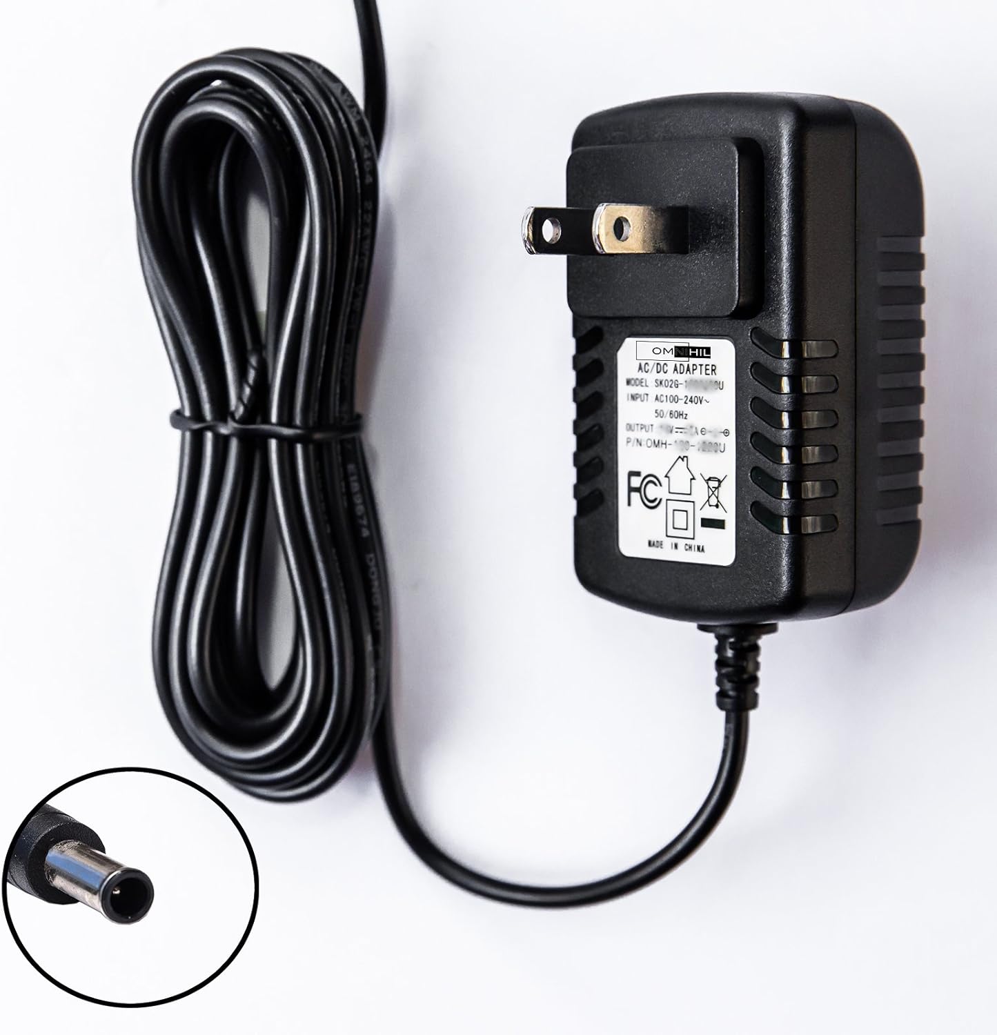 Omnihil Adaptador de corriente ACDC de 8 pies compatible con Elmo TT-12 TT-12ID Proyector InterAC tive Document Camera #1331 Fuente de alimentación
