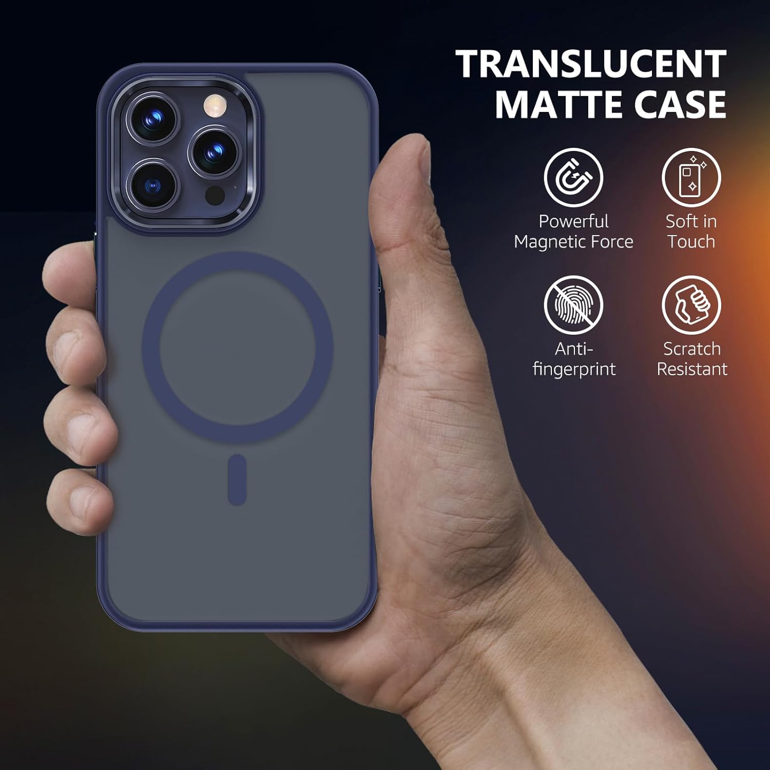 MATEPROX Fundas magnéticas para iPhone 15 ProMax, compatibles con MagSafe Ultra Slim an-ti, funda protectora amarilla translúcida mate para iPhone