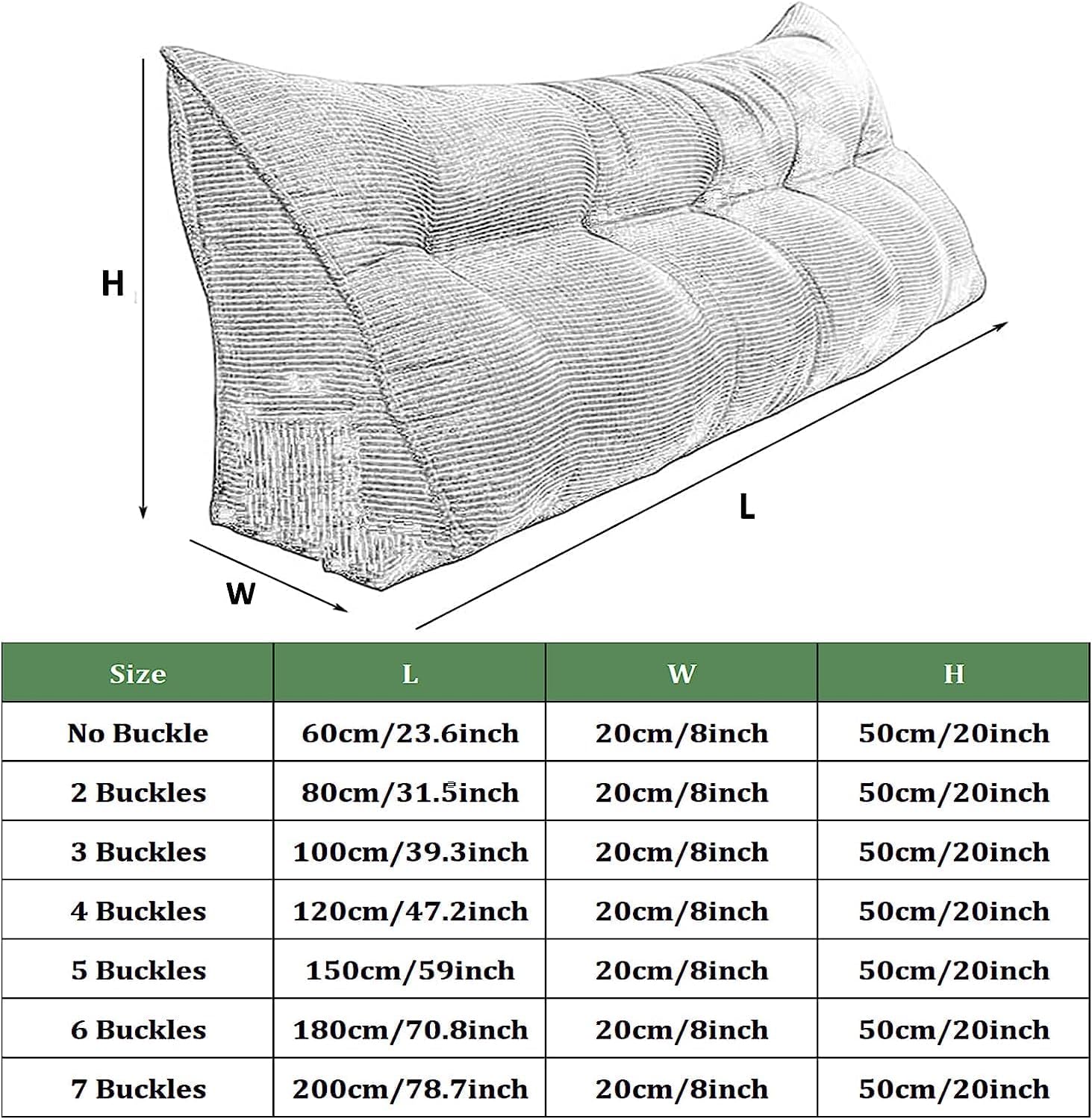 Cojín de cama de lectura Queen  Almohada triangular de cuña para cabecero, soporte de posicionamiento trasero, relleno extra y funda extraíble para