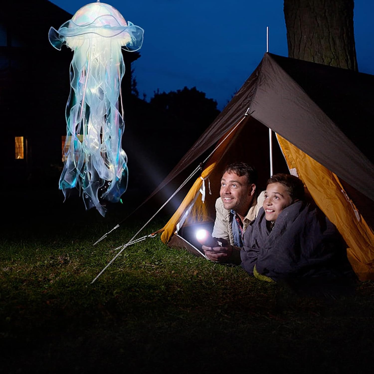 Lámpara de medusa nocturna hecha a mano creativa DIY luces LED portátiles Halloween decoración de habitación al aire libre lámparas decorativas