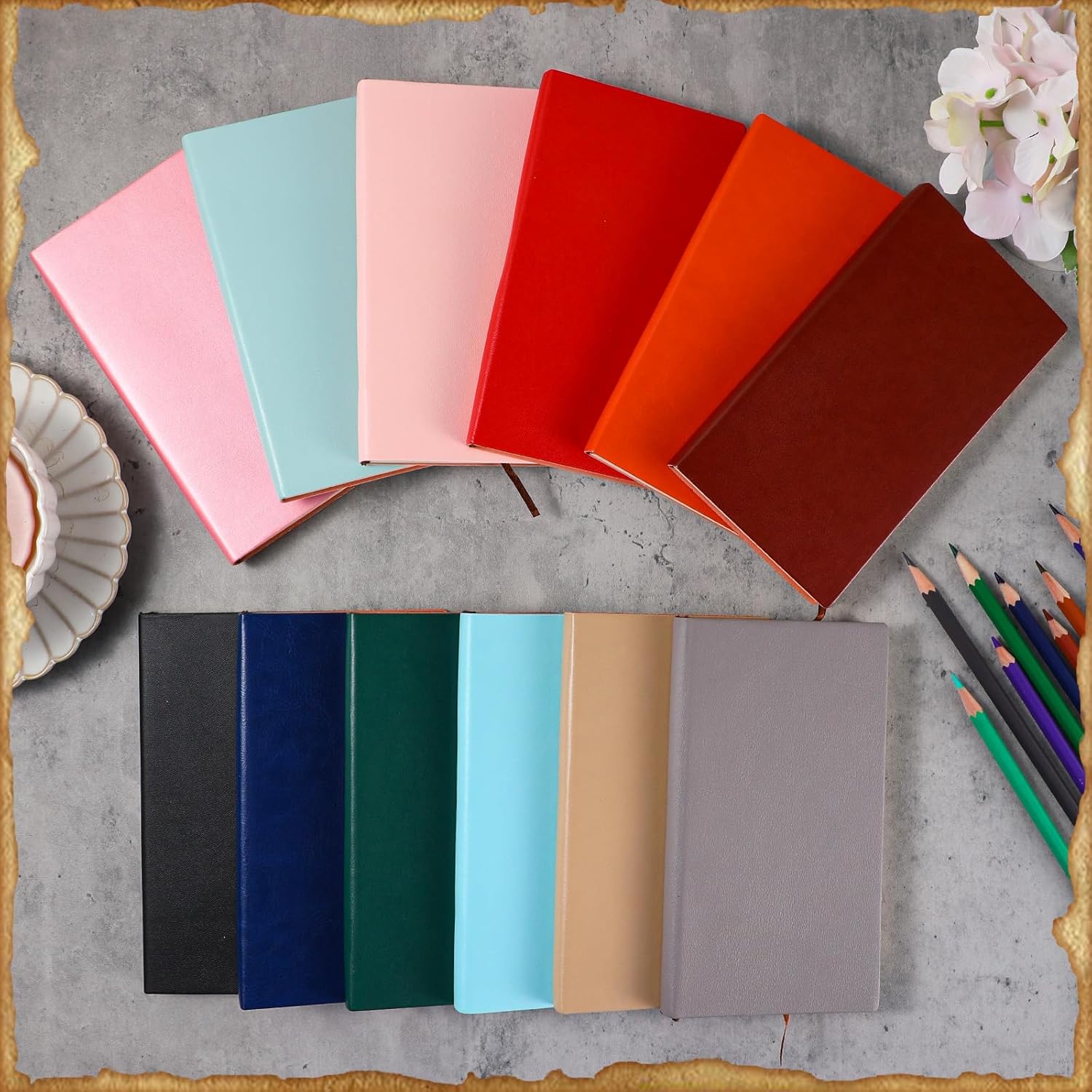 12 cuadernos de cuero para empleados a granel, tamaño A6, diario de viaje de cuero vintage, regalos de agradecimiento para mujeres, hombres,