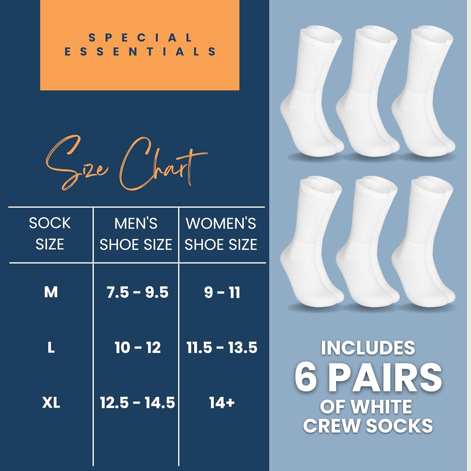 6 pares de calcetines de algodón no vinculantes para diabéticos con parte superior extra ancha para hombres y mujeres
