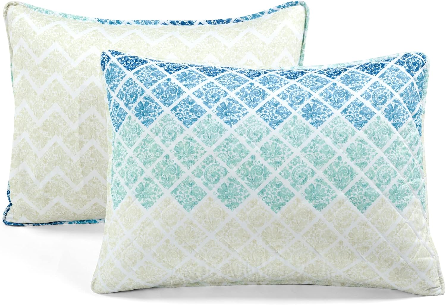 Lush Decor Medallion Ombre – Juego de edredón reversible de 3 piezas, tamaño King, azul y azul marino