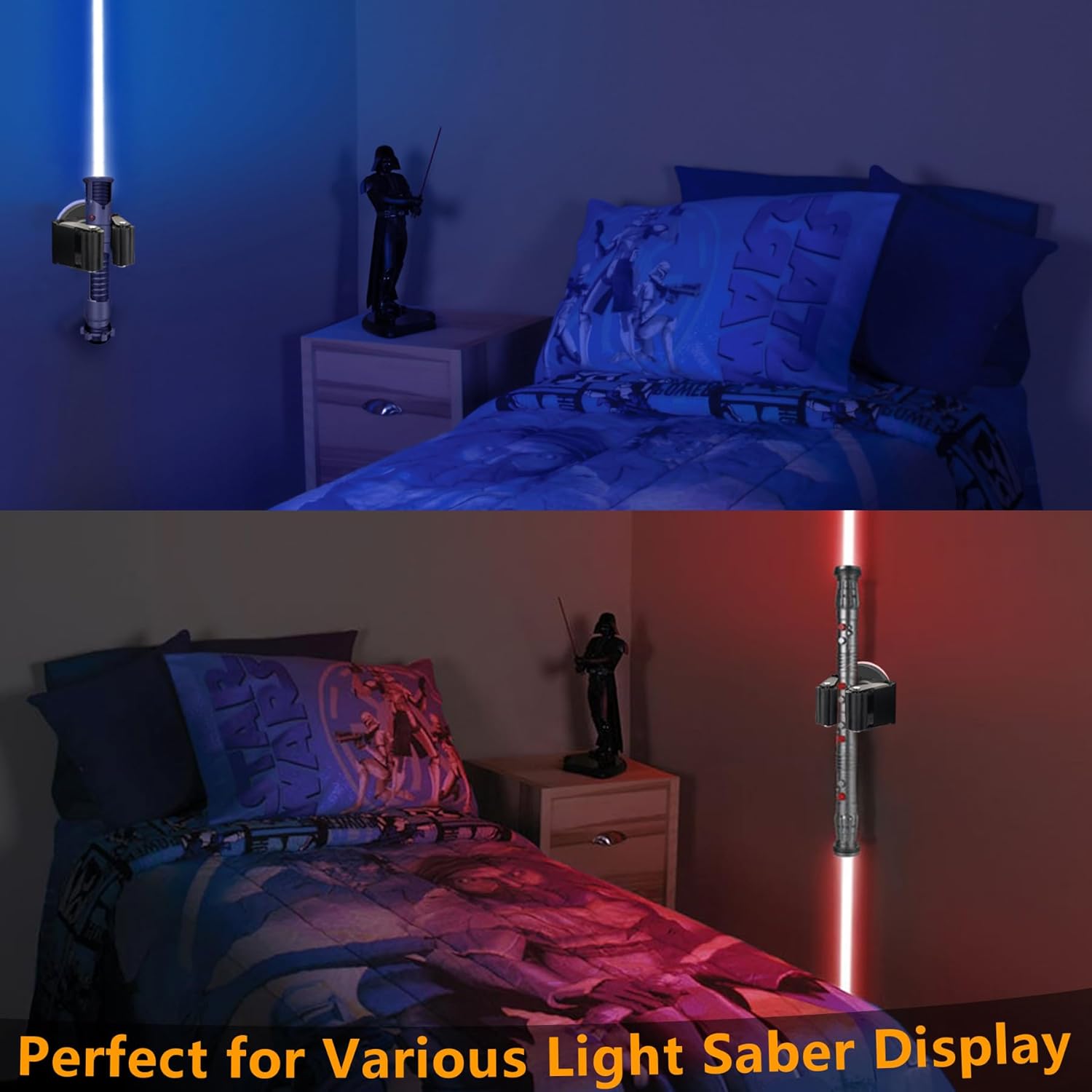 MUTUACTOR Paquete de 2 soportes de pared para sable de luz D1.69, soporte magnético para sable de luz Darth Revan, sable de luz Galaxys Edge, sable