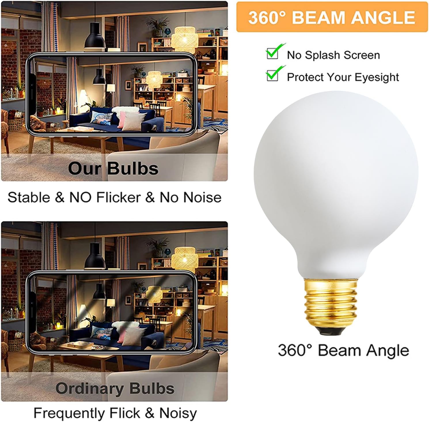 LVYE Bombilla LED G25 con base E26 de porcelana de ópalo mate, color blanco suave, 3000 K, regulable, Edison 6 W, 600 lúmenes, equivalente a 60