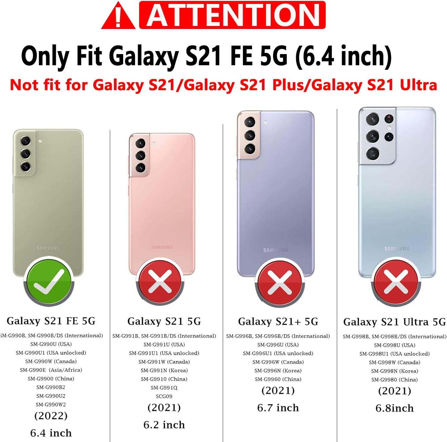 YZOK Funda para Galaxy S21 FE 5G, con cubierta para lente de cámara, protector de pantalla HD, grado militar anillo de montaje en coche con soporte