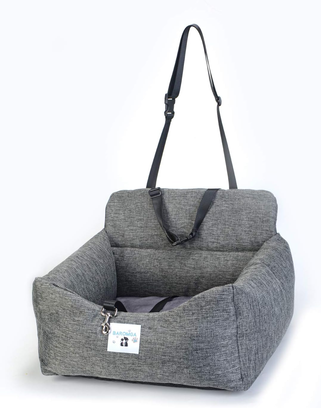 Asiento de coche para perros pequeños, asientos elevadores para mascotas con bolsillos de almacenamiento y correa de clip, cama portátil para