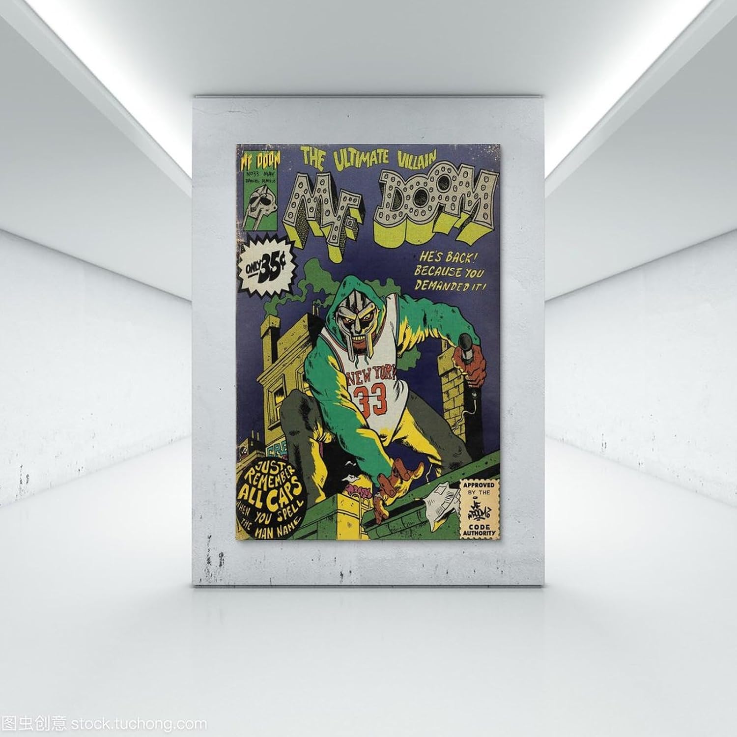 Mf Doom Comics – Póster artístico para dormitorio, lienzo estético, decoración de pared, 12 x 18 pulgadas (11.8 x 17.7 in)