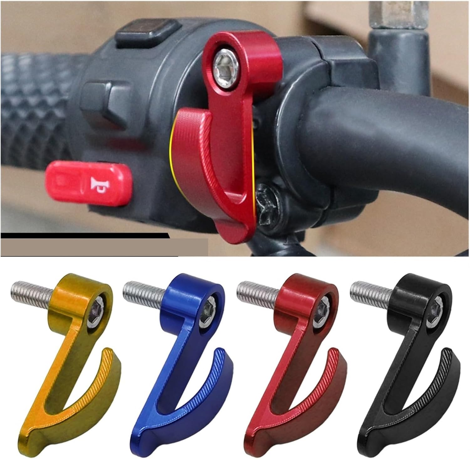 Bolsa universal de aleación de aluminio CNC para motocicleta, con un solo agujero, gancho para casco, soporte de gancho para motocross, scooter