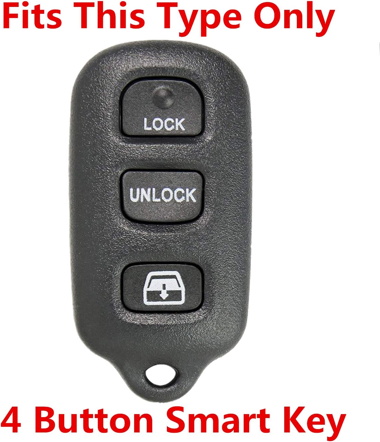 Rpkey Funda de silicona para llavero de entrada sin llave, repuesto para Toyota 4Runner 1999-2009 Toyota 4Runner 2001-2008 Toyota Sequoia HYQ12BBX