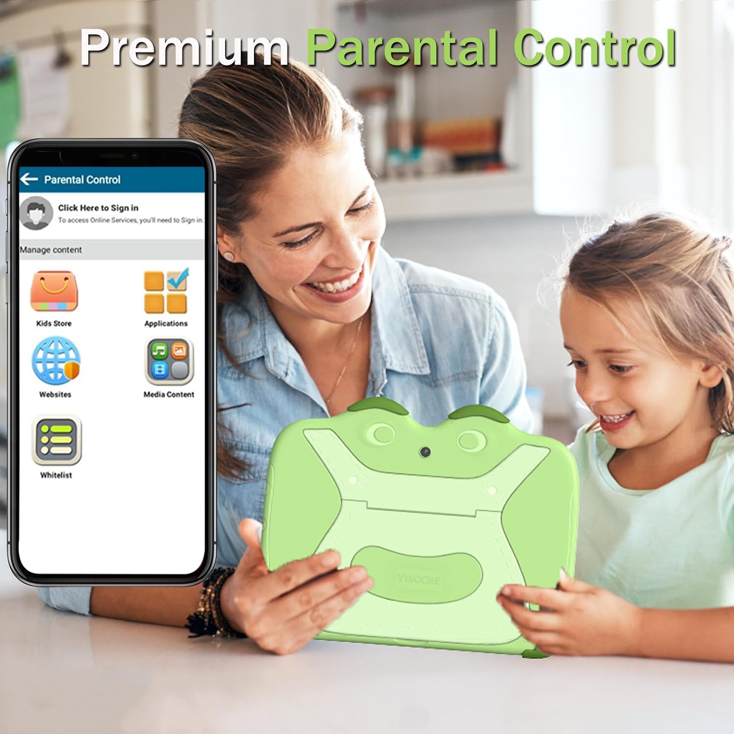 YINOCHE Tableta infantil para niños de 10 pulgadas, tableta infantil 64G, tableta para niños pequeños, tabletas Android para niños, Wifi, tableta