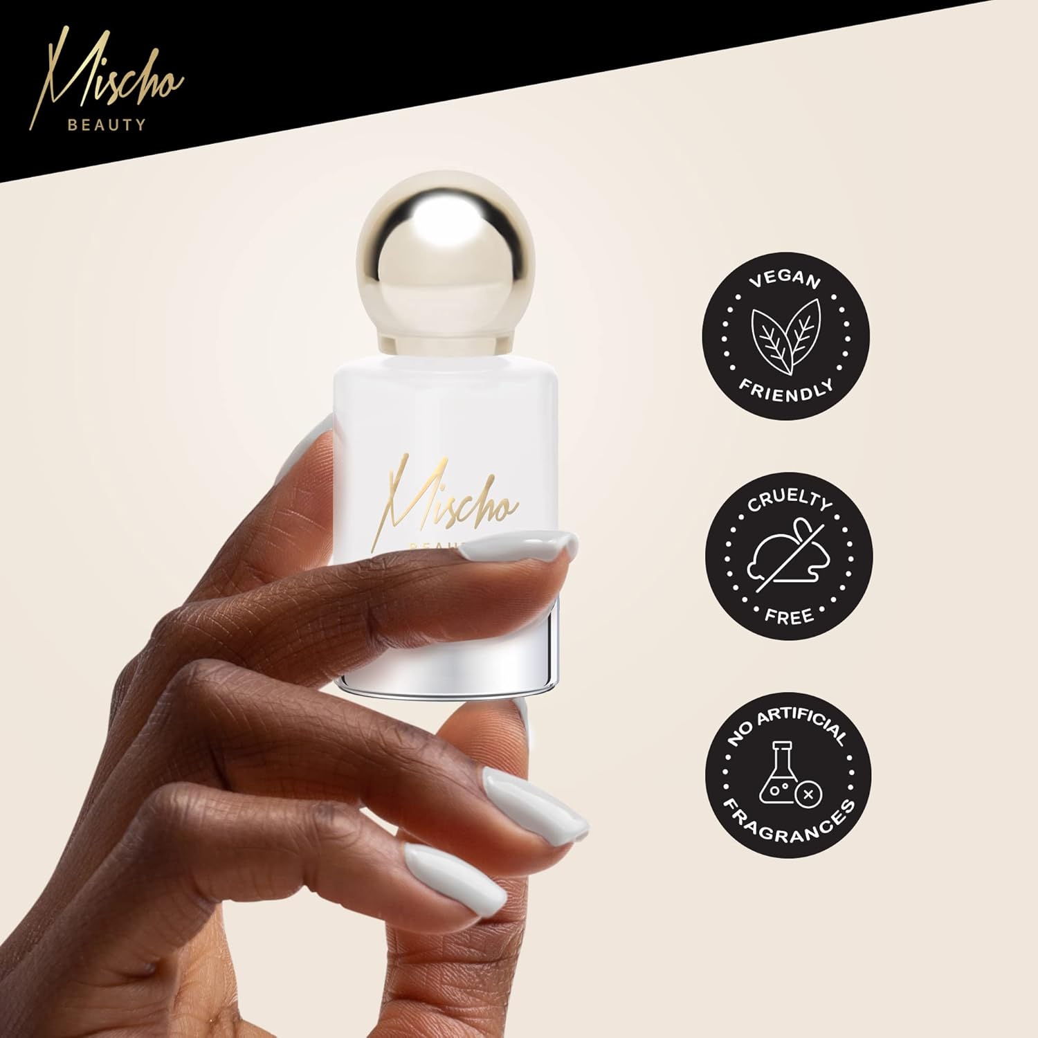 mischo Esmalte de uñas blanco ópalo de lujo, A Beautiful Life, esmalte de uñas vegano similar al gel resistente a las astillas, esmalte de uñas de