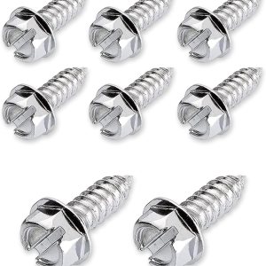 Juego de 8 tornillos para matrícula, sujetadores de pernos de acero inoxidable 304, tornillo de cabeza hexagonal, universal para placas delanteras y Juego de 8 tornillos para matrícula, sujetadores de pernos de acero inoxidable 304, tornillo de cabeza hexagonal, universal para placas delanteras y