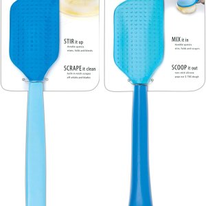 Talisman Designs Juego de 2 piezas, espátulas de silicona sin BPA y espátulas raspadoras, color azul Talisman Designs Juego de 2 piezas, espátulas de silicona sin BPA y espátulas raspadoras, color azul