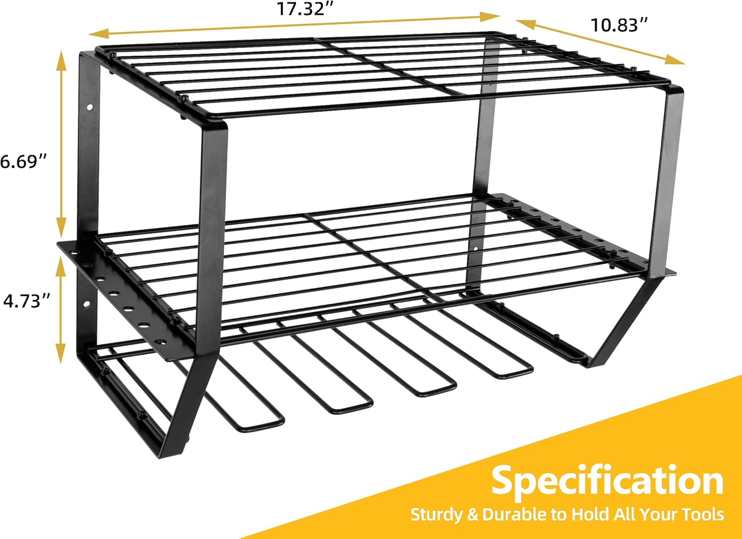 simesove Organizador de herramientas eléctricas, organizador y almacenamiento de herramientas de garaje de metal resistente, almacenamiento de