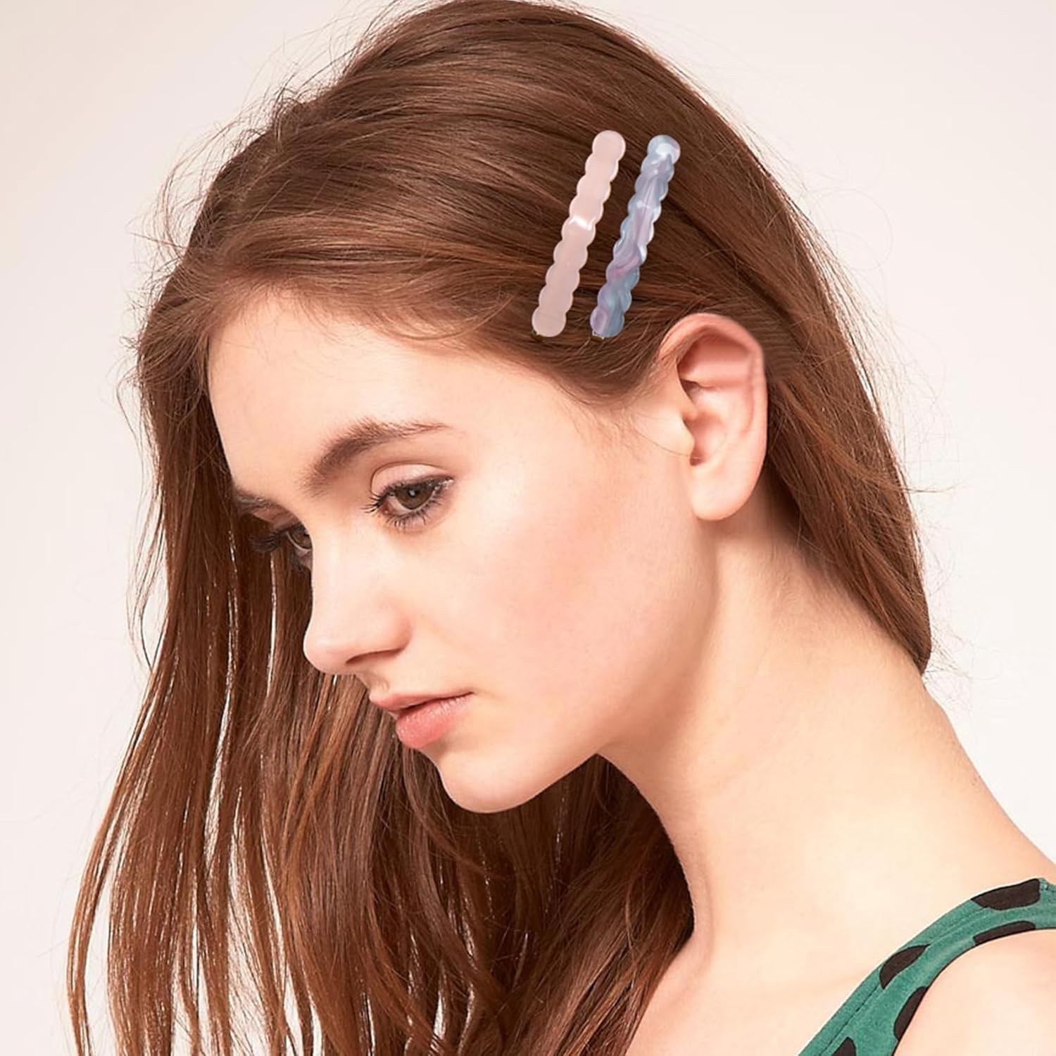 Nuorest 12 horquillas de pelo francés para mujer, elegantes pasadores de pelo de acetato, pinzas anchas para el cabello, accesorios coloridos