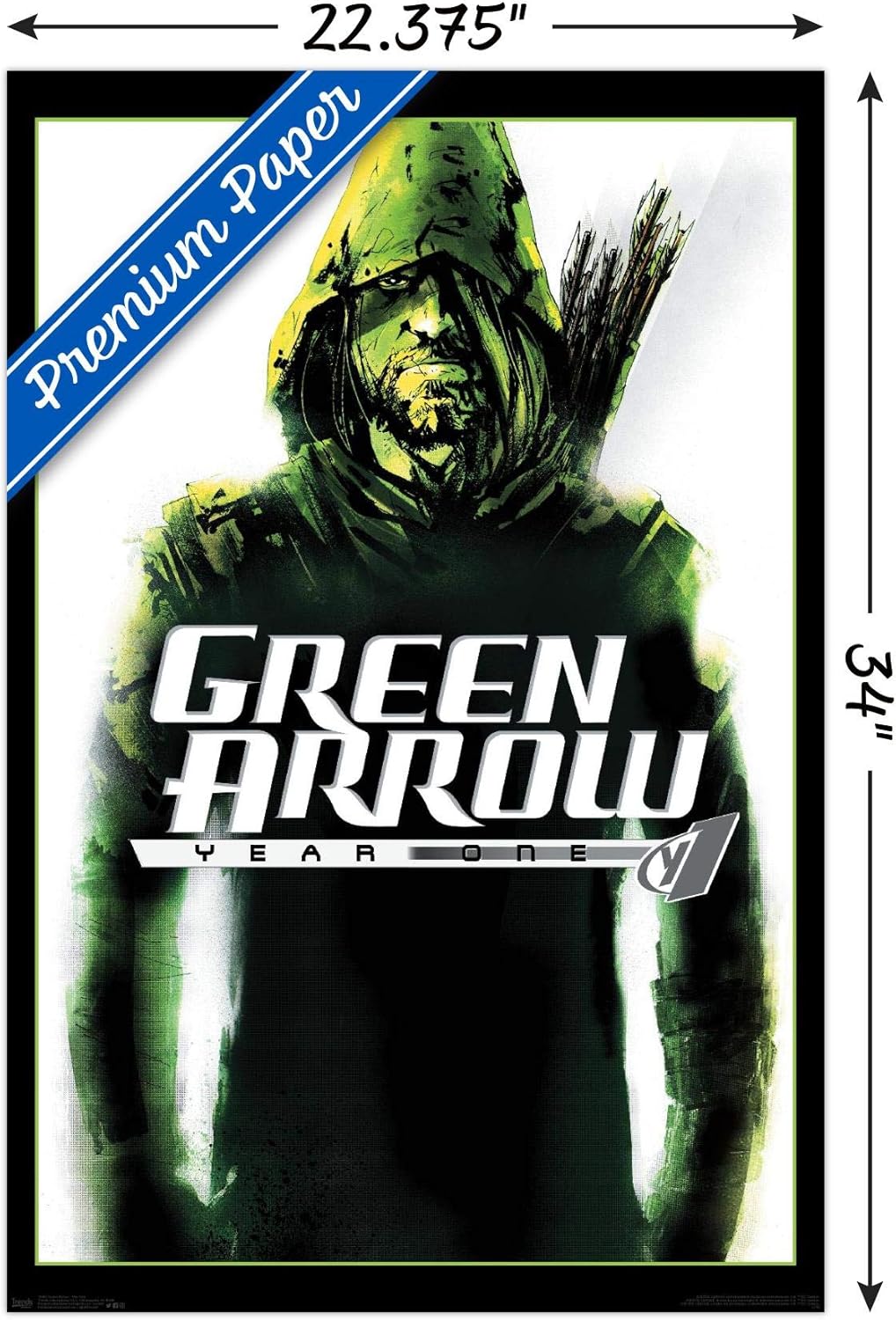Trends International DC Comics – Póster de pared con flecha verde, año uno, 22.375 x 34 pulgadas, versión premium sin marco