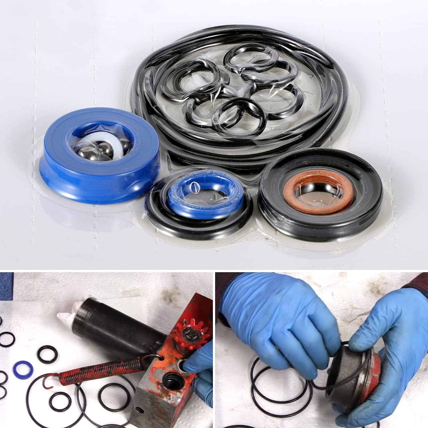 Kit de sello de reparación hidráulica mejorado Kit de sello de gato de piso apto para AM200F Matco Floor Jack 2 toneladas, 29 piezas