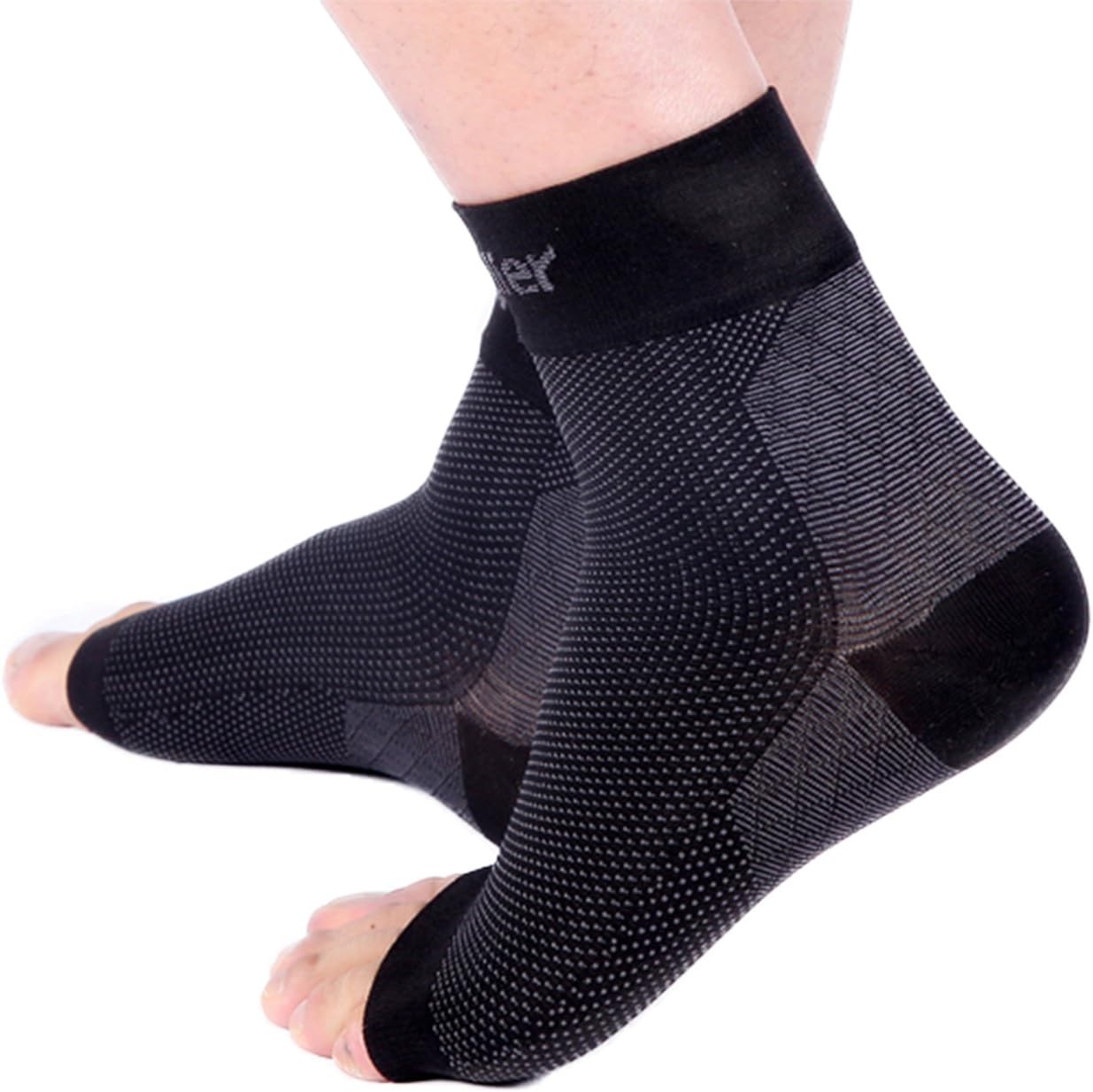Doc Miller Manga de compresión de tobillo y pie para aliviar el dolor, tendinitis de Aquiles, neuropatía, nano calcetines para mujeres y hombres,