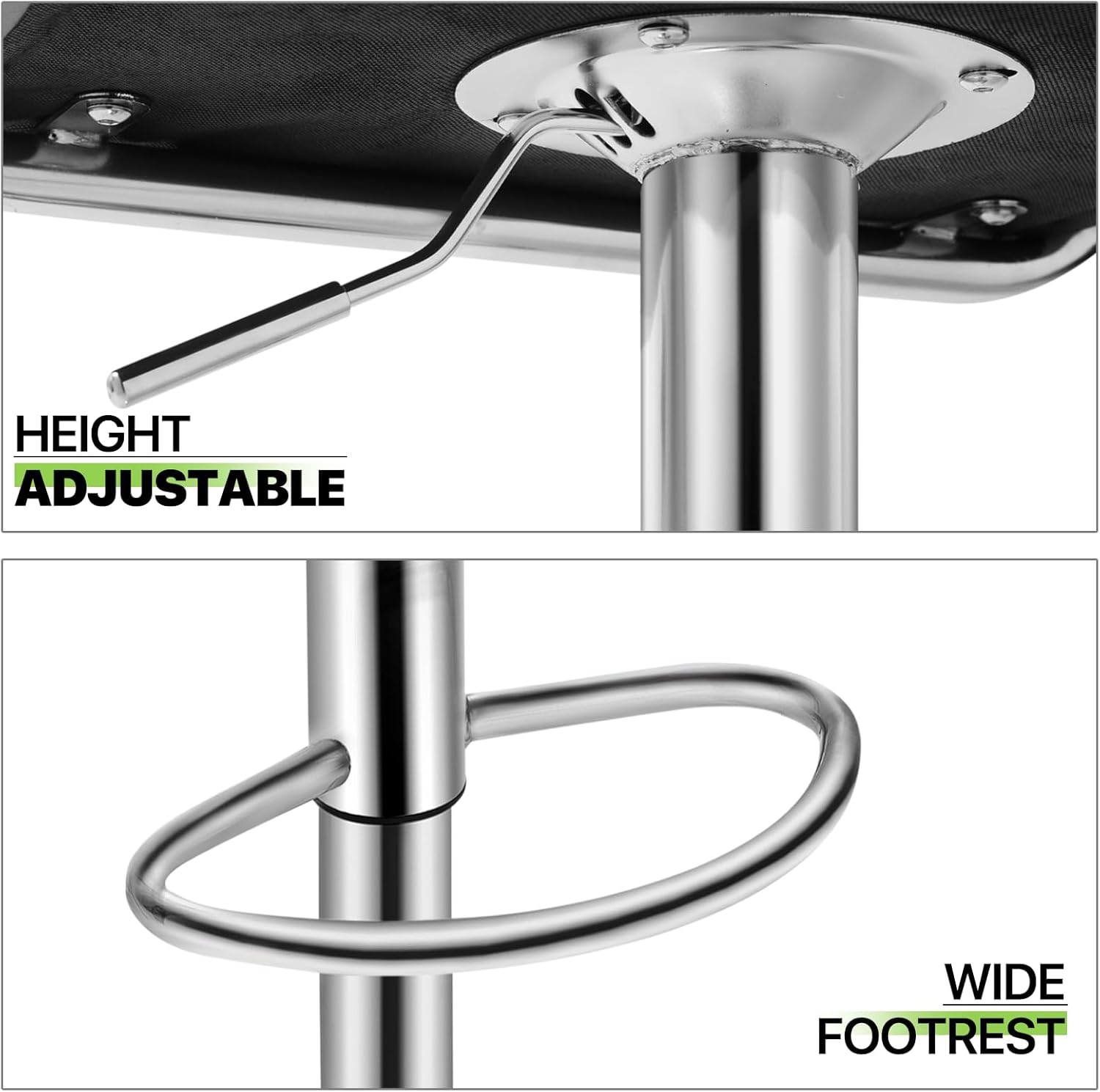 Taburetes de bar giratorios de altura de mostrador ajustable, silla de comedor moderna, taburete alto con respaldo para isla de cocina, gris