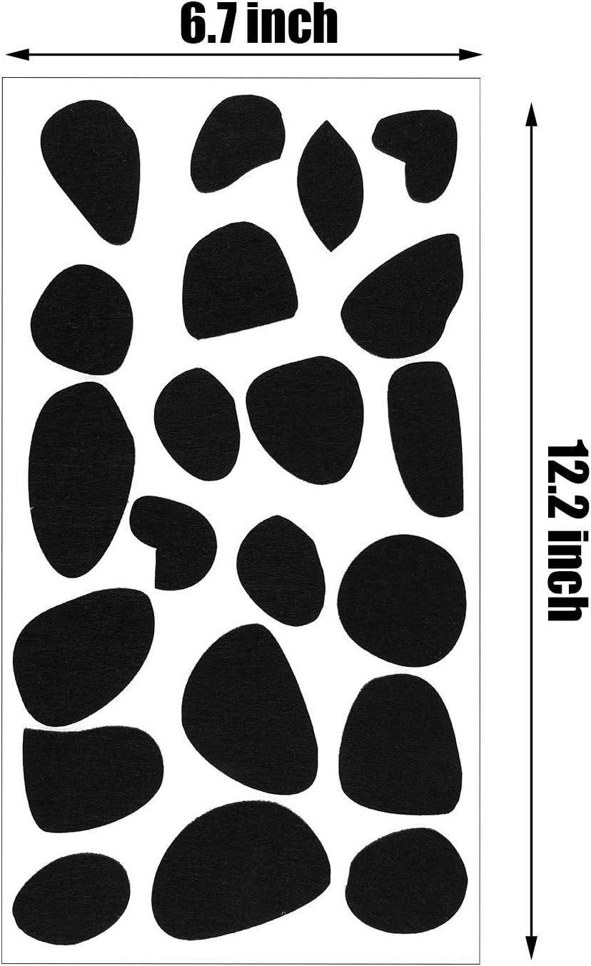 20 hojas de fieltro adhesivo negro círculos de fieltro para perro, almohadillas de fieltro de puntos de fieltro para fiesta de Halloween, dálmata