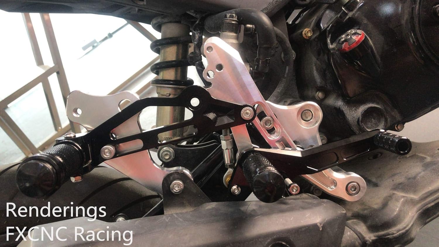 FXCNC Juego de clavijas traseras ajustables para motocicleta CNC Billet compatible con Grom MSX125 2017 2018 2019 2020 2021