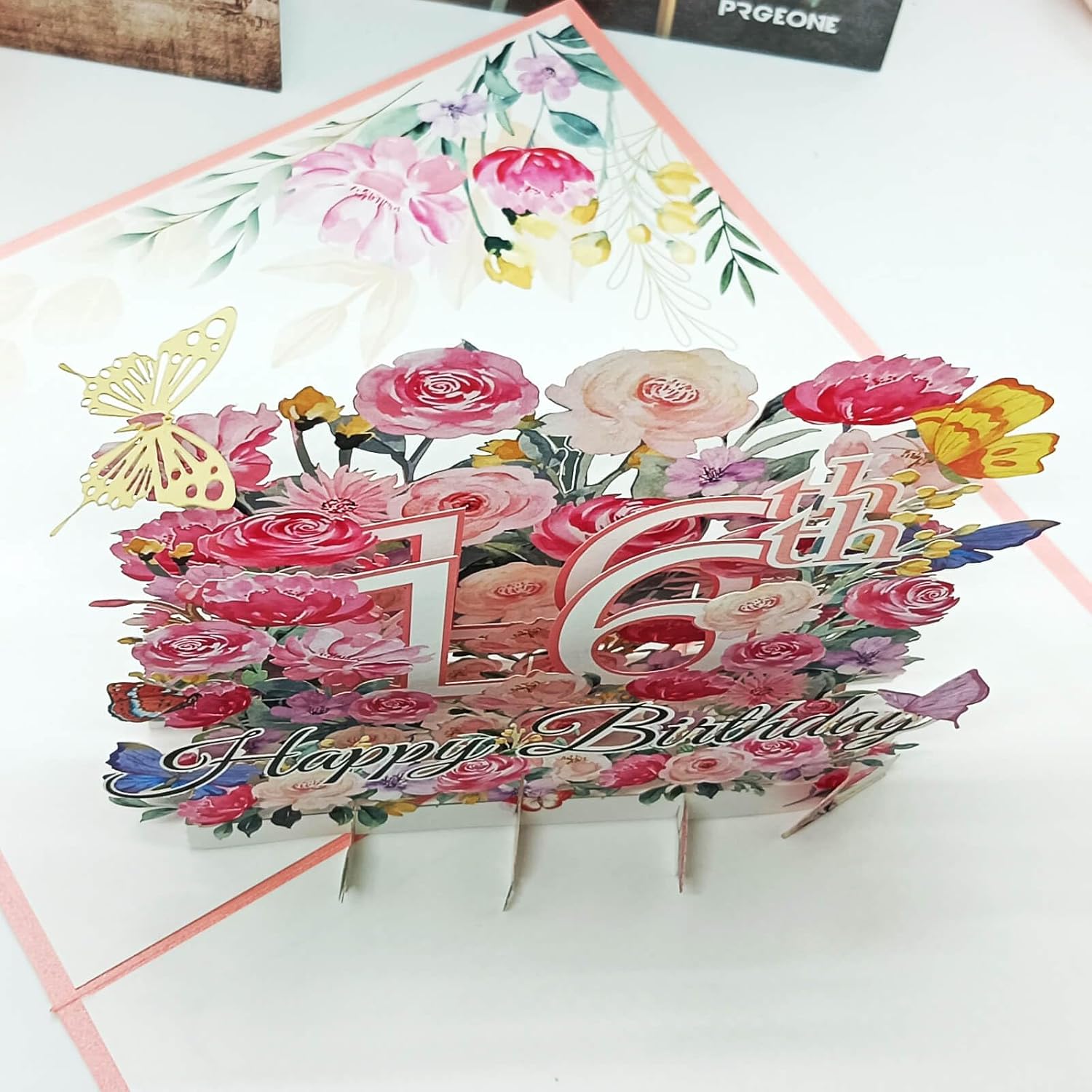 Tarjeta de cumpleaños de 16 años, divertida tarjeta de cumpleaños desplegable para niñas, regalo de cumpleaños para hija, hermana, amigas, tarjetas