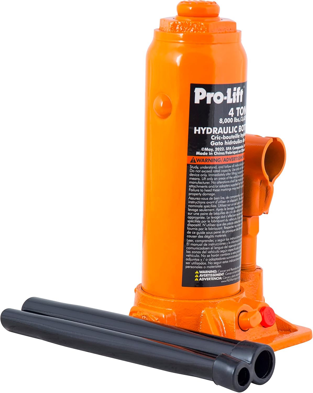 Pro-Lift Gato hidráulico de botella de 4 toneladas, gato portátil para automóvil, capacidad de 8000 libras con mango de bomba para automóvil, sedán,