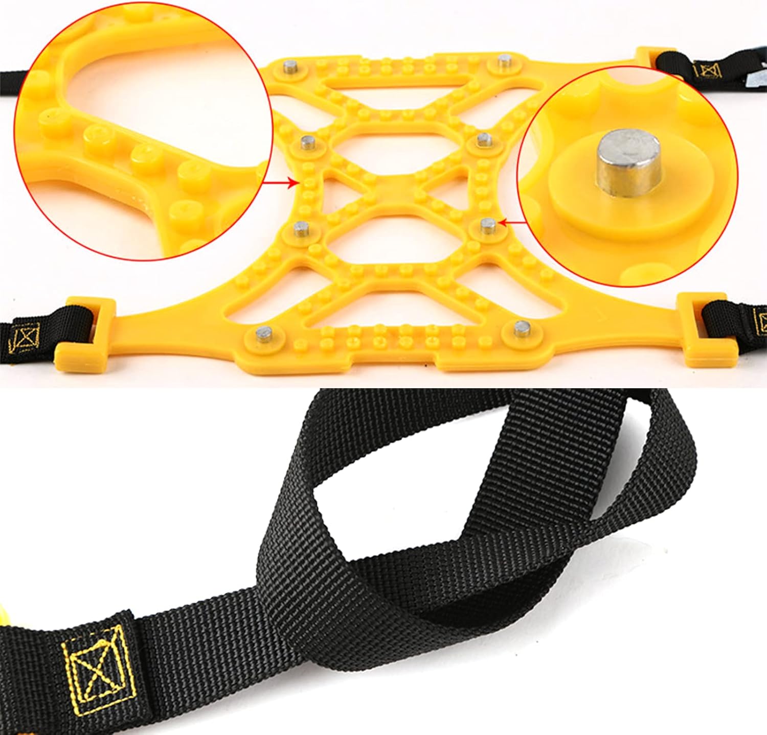 6 cadenas de nieve invisibles para coche, antideslizantes, para neumáticos de barro, cinturón antideslizante para cocheSUVcamión, hebilla para todas