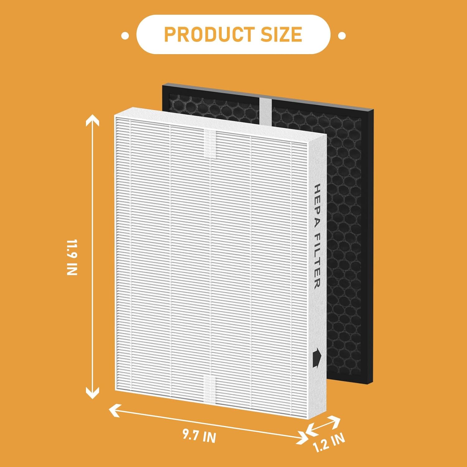 Filtro HEPA de repuesto PRF-51 compatible con el purificador de aire Brondell PR50-B Revive, en comparación con la pieza #PRF-51, 2 filtros HEPA