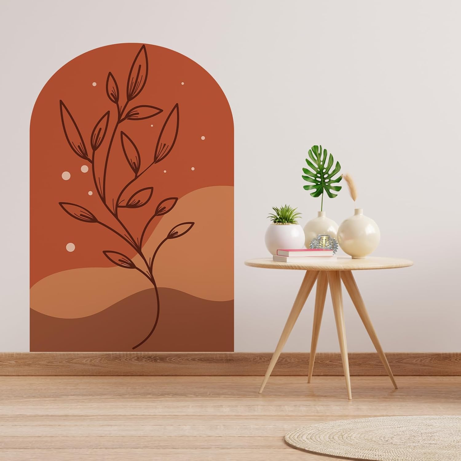 Adhesivo decorativo de pared de arco bohemio, calcomanía de decoración de pared de arco, calcomanía bohemia, calcomanías de pared para sala de