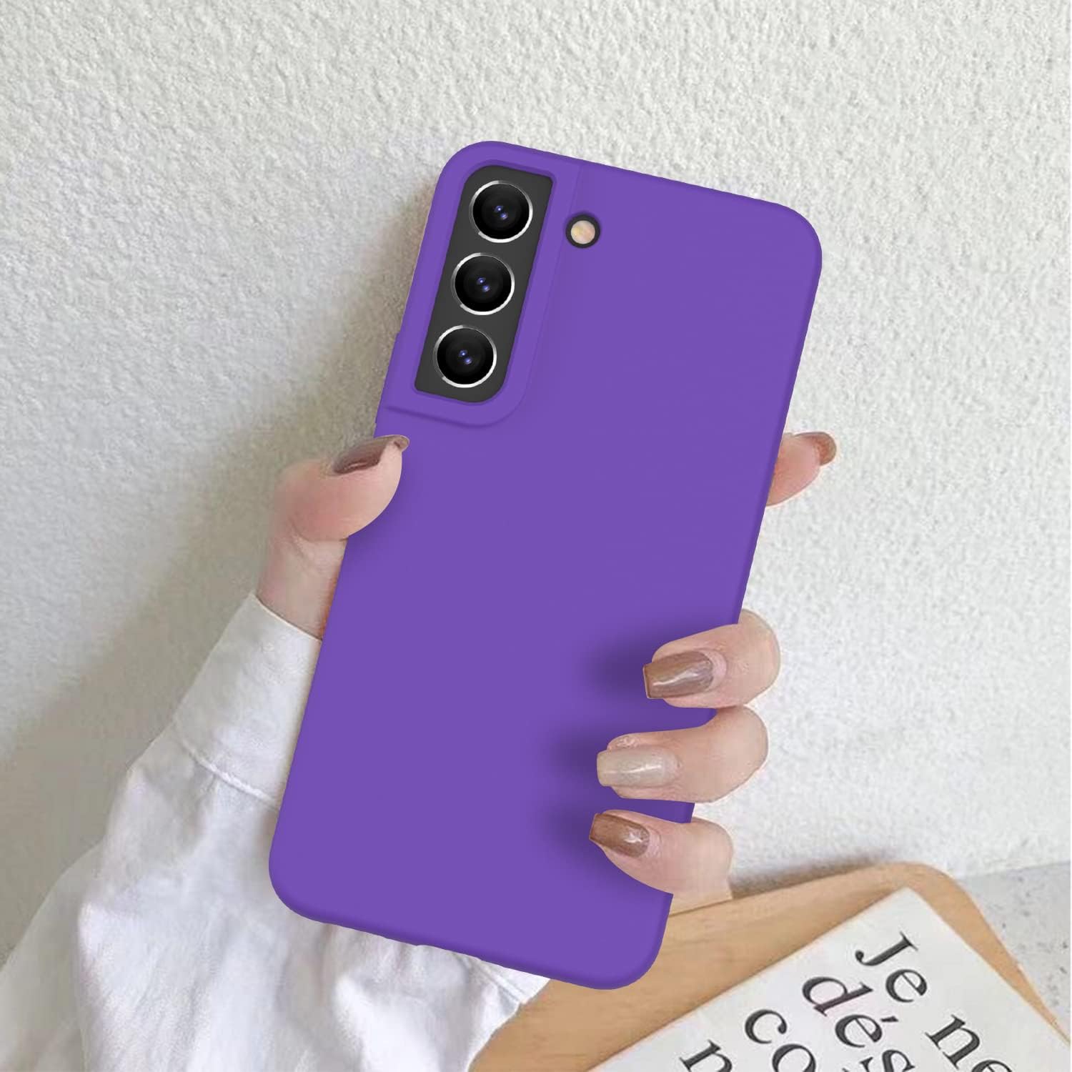 DEENAKIN Funda protectora de silicona para Samsung Galaxy S22 Plus, suave y sedosa con forro de microfibra suave, funda protectora para Samsung