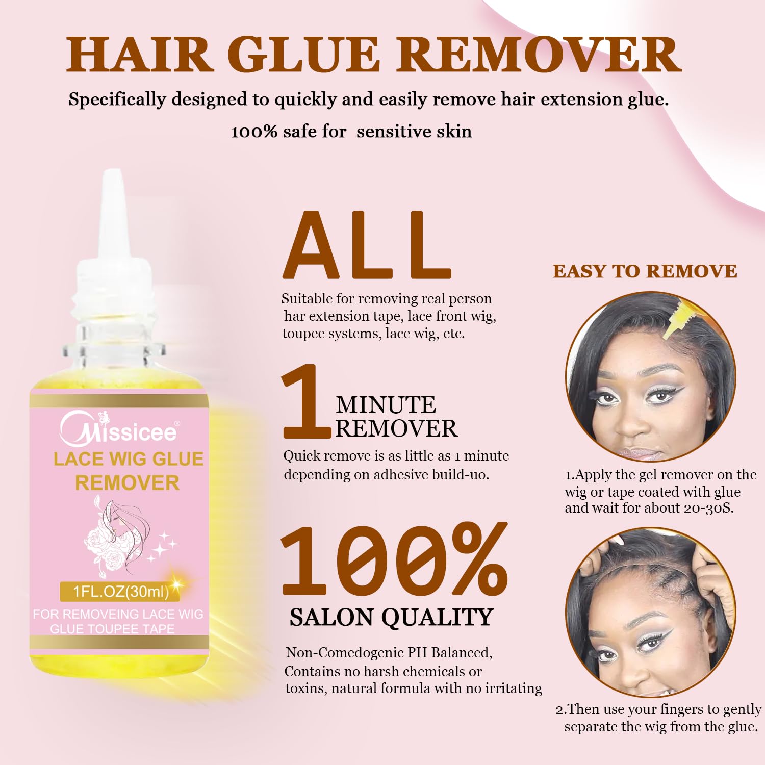 Missicee – Pegamento para peluca de encaje, pegamento de encaje para pelucas de encaje frontal, kit de pegamento adhesivo de peluca frontal de