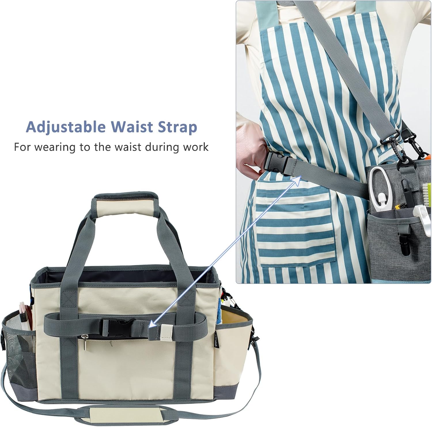 Organizador grande de limpieza para proveedores de limpieza, organizador profesional de limpieza de 15 pulgadas con asa, bolsa de limpieza portátil,