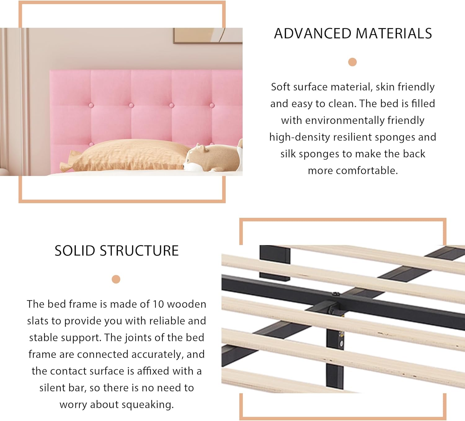 alazyhome Base de cama tapizada de tamaño matrimonial con cabecero de terciopelo capitoné con botones, soporte de listones de madera, fácil montaje,