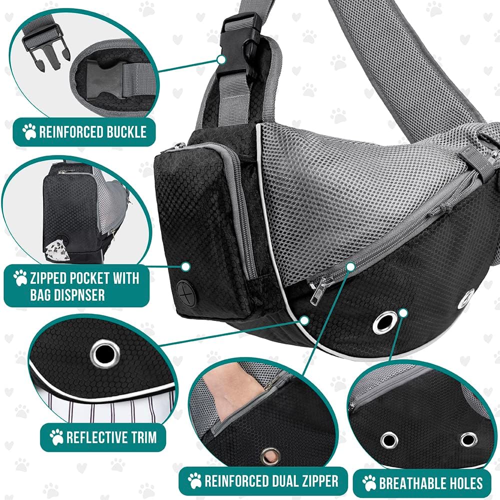 PetAmi Transportador para perros pequeños, bolso transportador para cachorros, bolsas para perros para viajes, bolsa de transporte para gatos