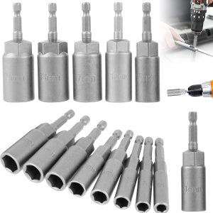 Juego de 14 llaves hexagonales, kit de adaptador de enchufe profundo de 0.394 a 0.794 pulgadas, juego de brocas de tuerca de cambio rápido, Juego de 14 llaves hexagonales, kit de adaptador de enchufe profundo de 0.394 a 0.794 pulgadas, juego de brocas de tuerca de cambio rápido,